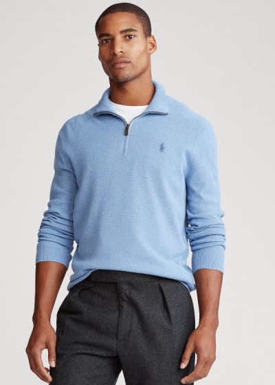 Suéter Polo Ralph Lauren Silk Quarter-Zip Homem 76189-CBXN